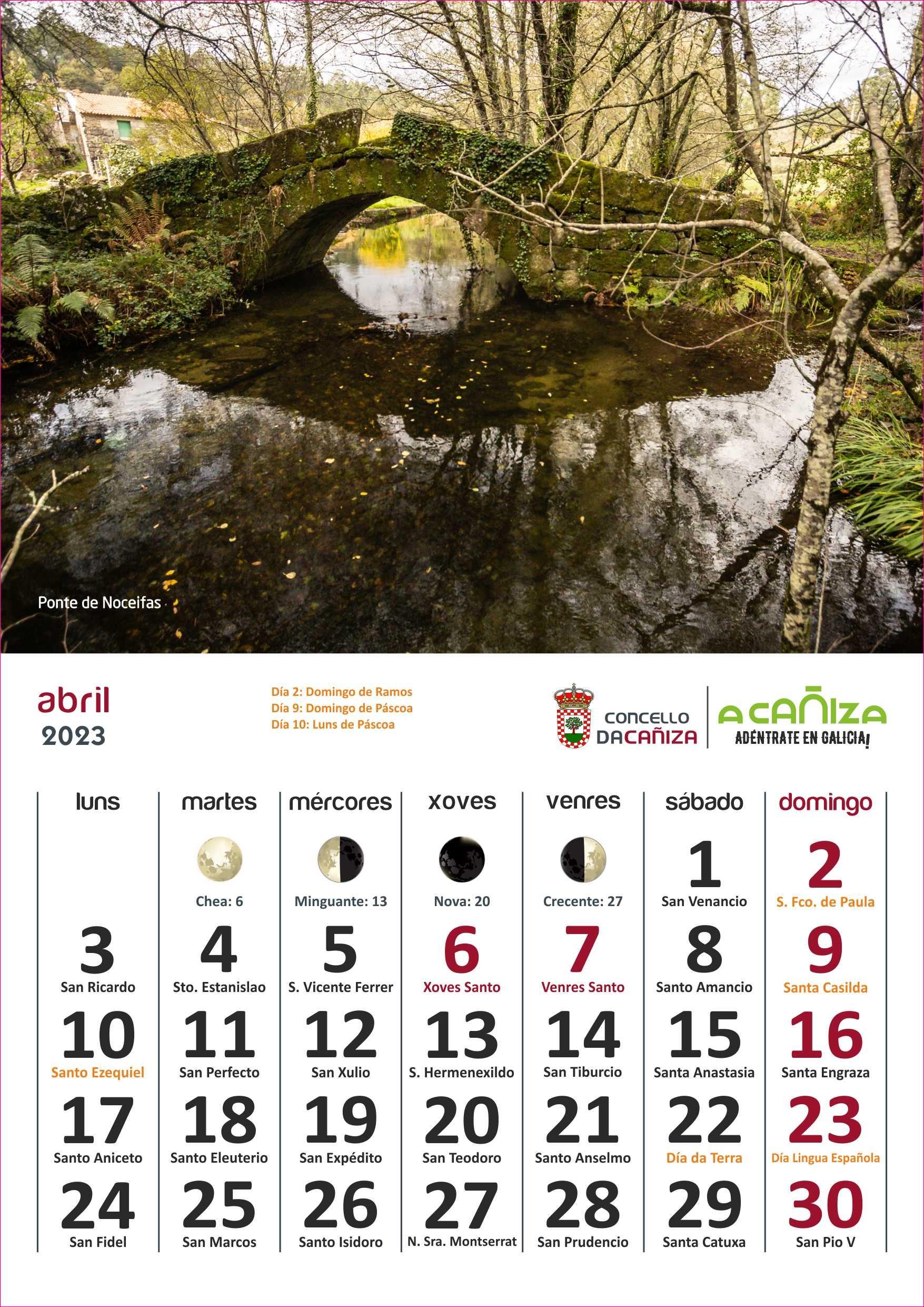 Mes de abril. Ponte de Noceifas na parroquia do Couto