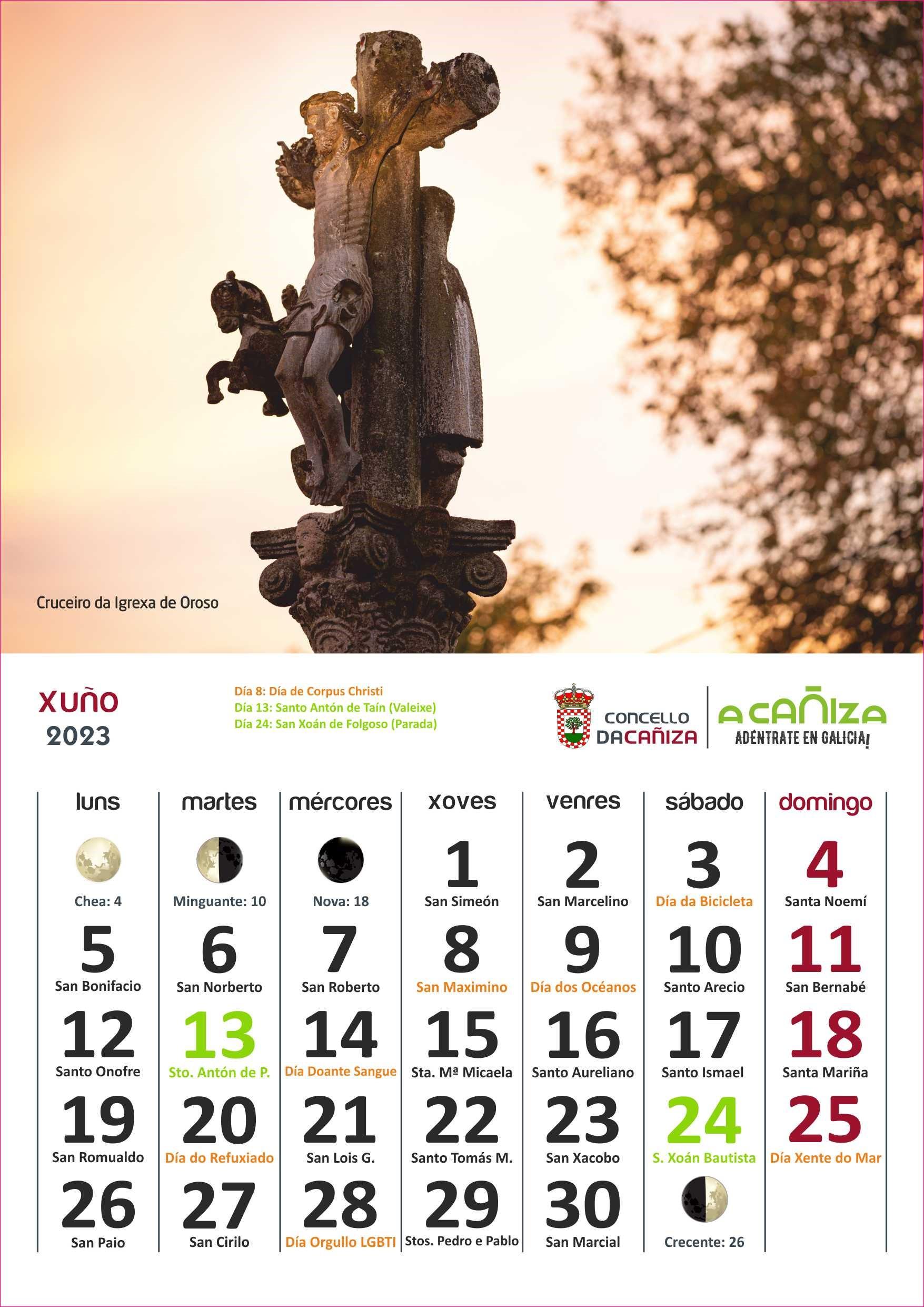 Mes de xuño. Cruceiro de Igrexa na parroquia de Oroso