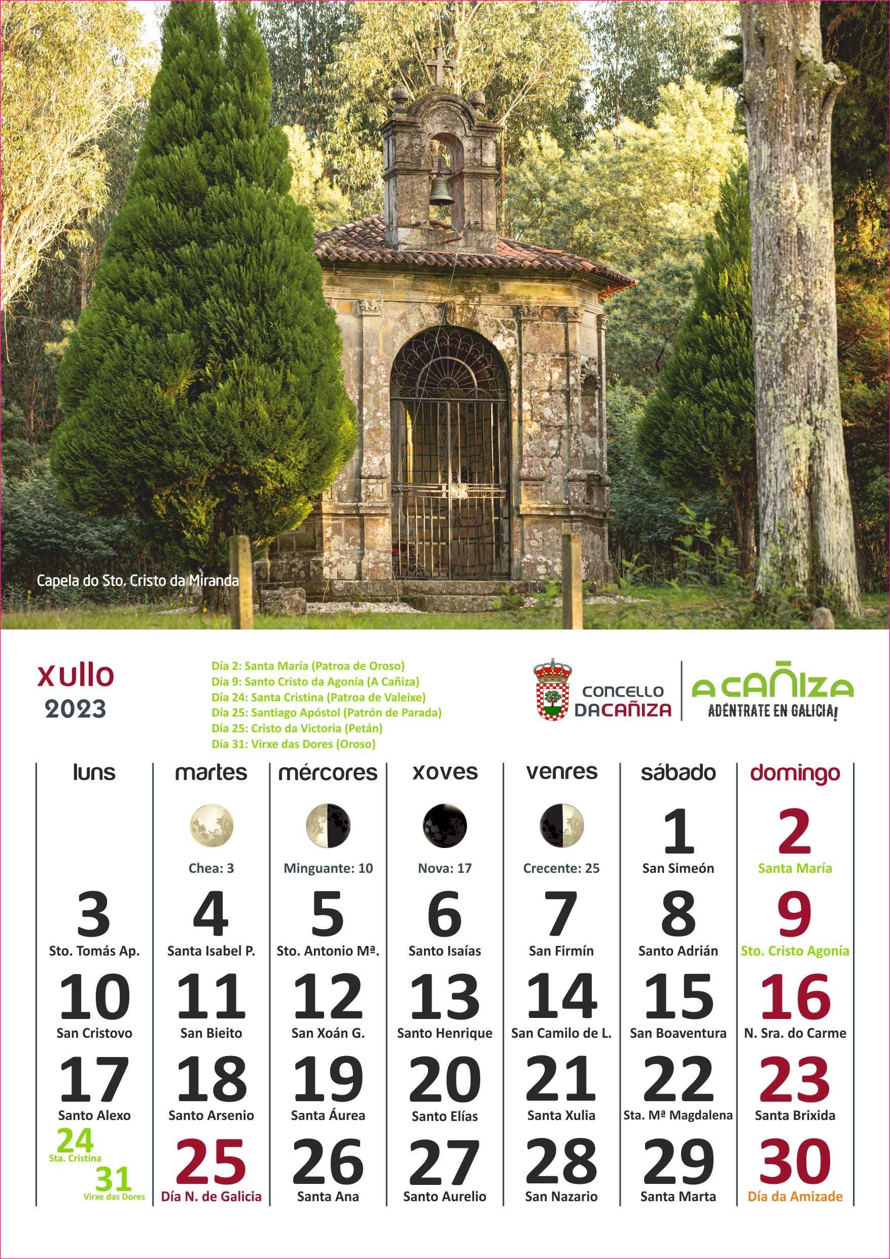Mes de xullo. Capela do Santo Cristo da Miranda na parroquia de Valeixe