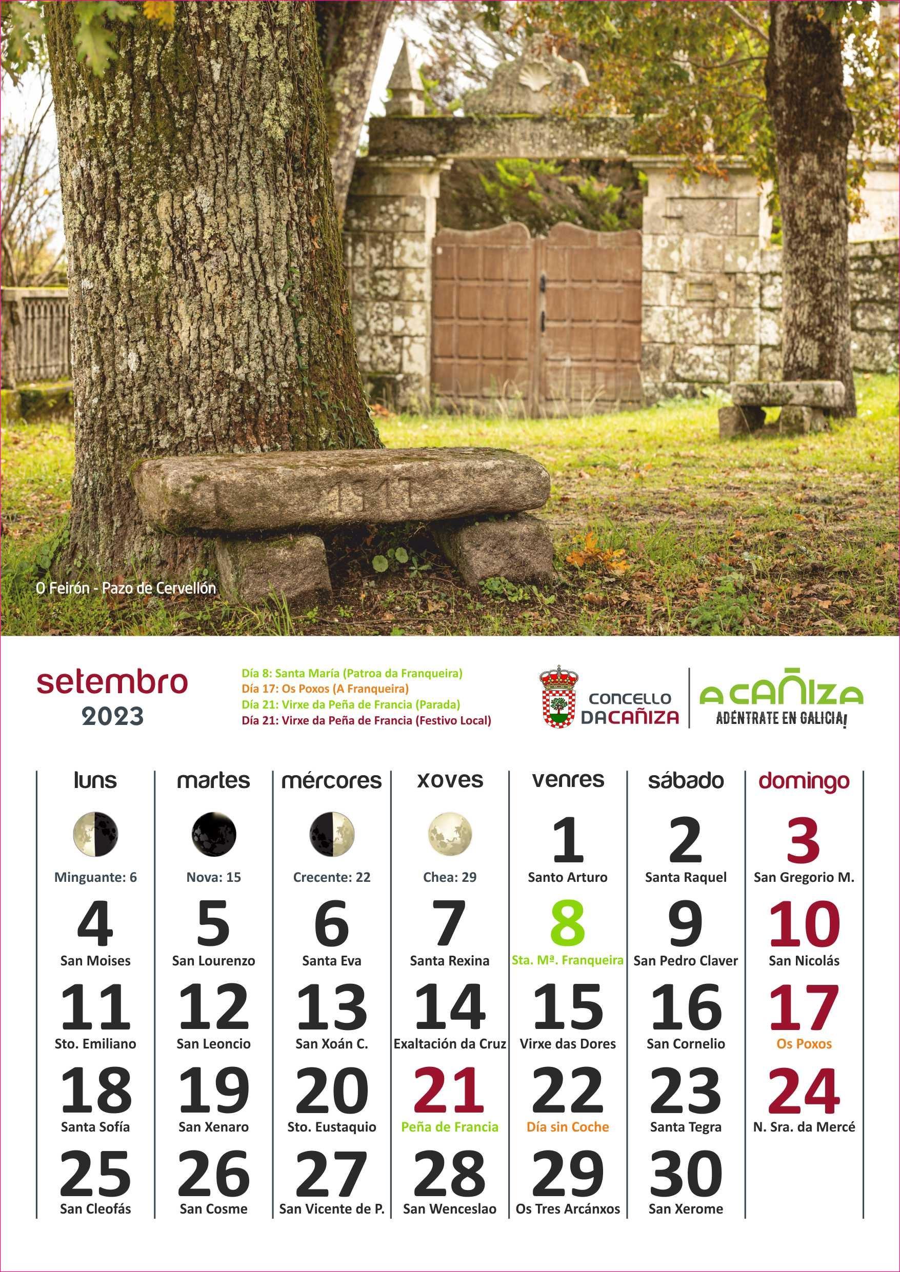 Mes de setembro. Detalle do pórtico do Pazo do Cervellón no lugar do Feirón da parroquia de Parada