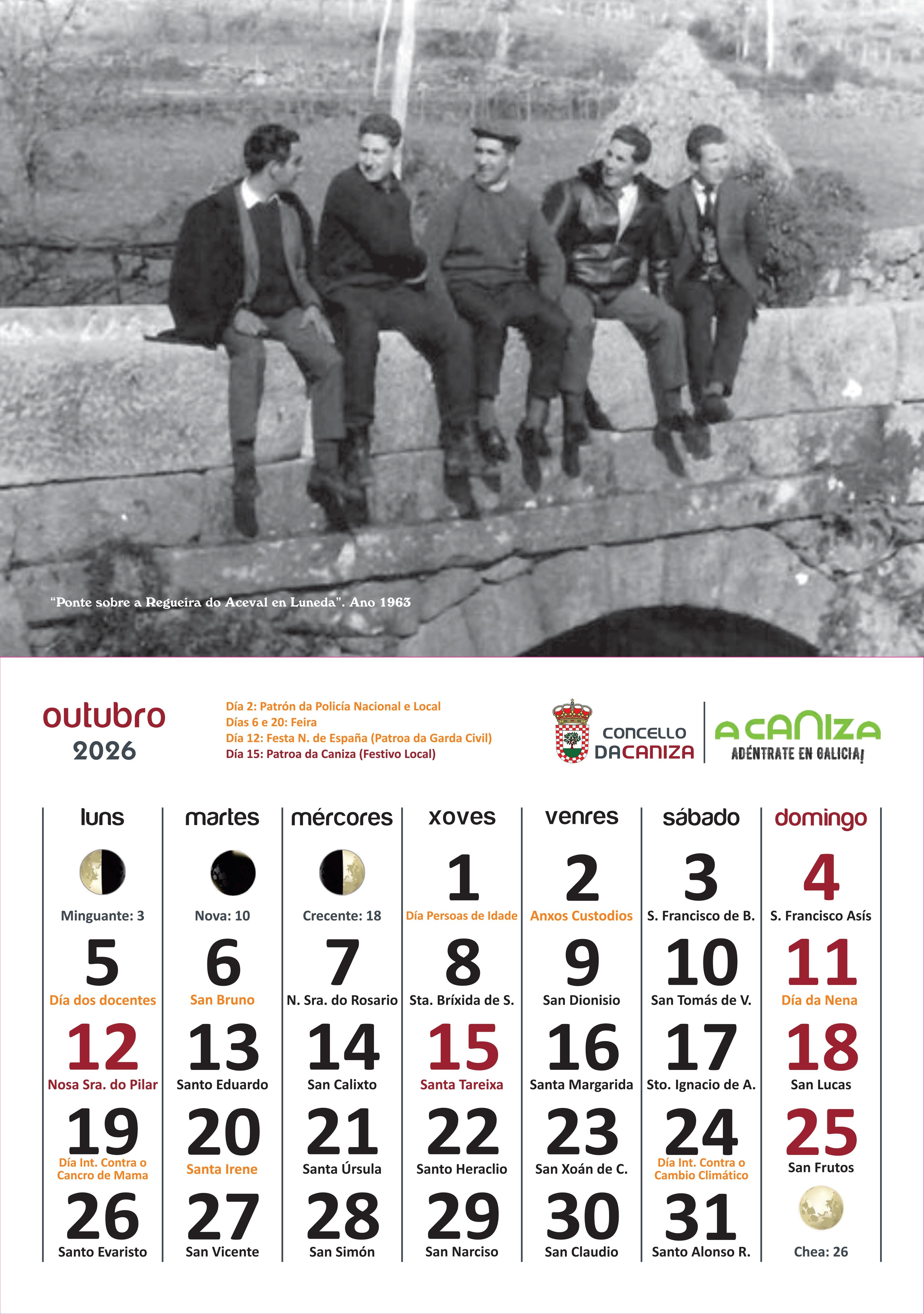 Presentamos o Calendario 2026 do Concello da Cañiza