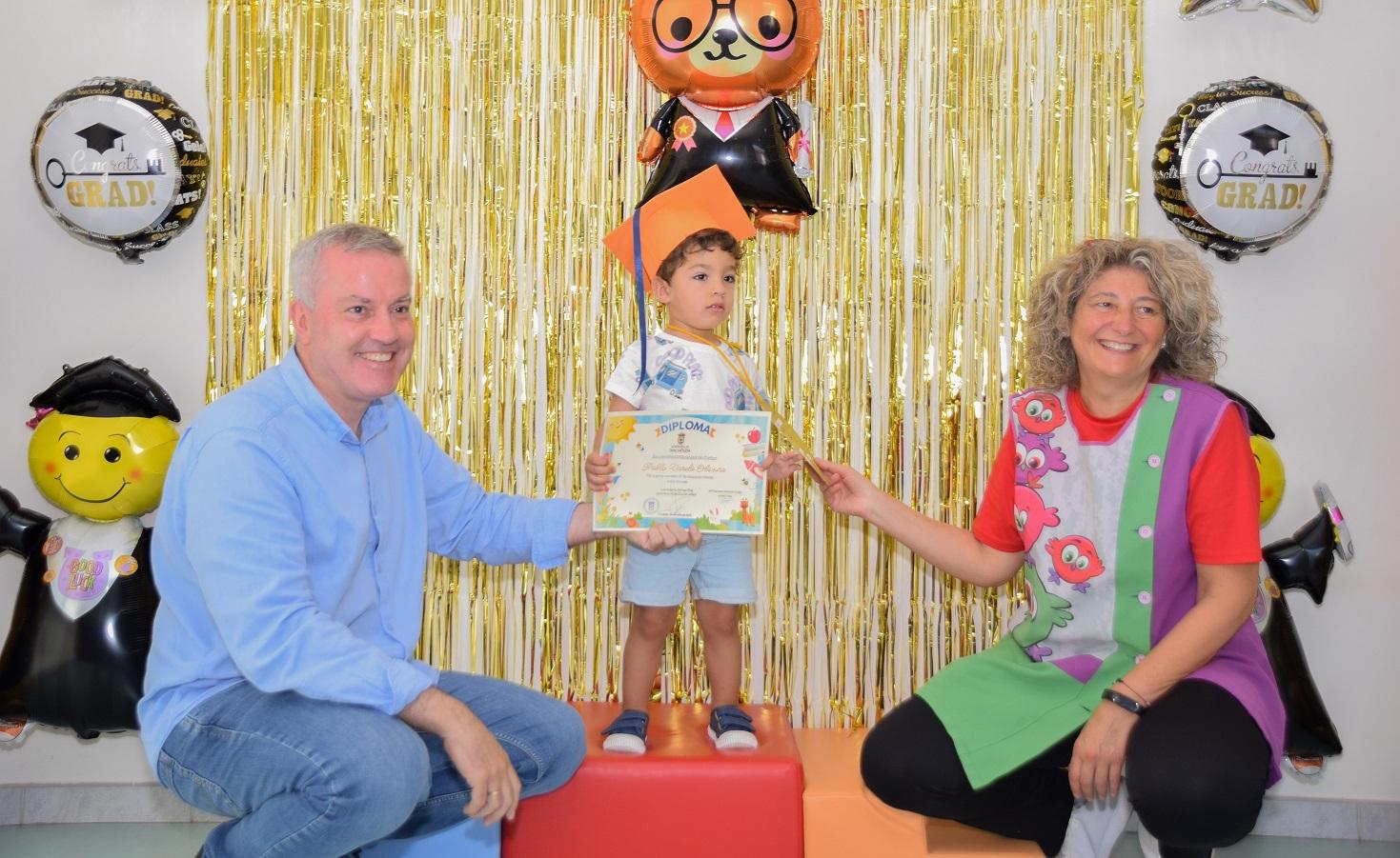  O Alcalde Luis Piña asistiu á Graduación dos alumnos de 3º curso da Escola Infantil Municipal da Cañiza  O pasado 30 de xuño celebrouse un emotivo acto de graduación na EIM da Cañiza, en homenaxe aos 17 nenos e nenas do último curso do ciclo 0 a 3 anos. Os pequenos protagonistas, con apenas tres anos, foron o centro dunha xornada chea de emoción, tenrura e orgullo para todos.  O acto contou coa presenza do Alcalde Luis Piña, quen visitou persoalmente o centro para acompañar ao alumnado e ás súas familias n