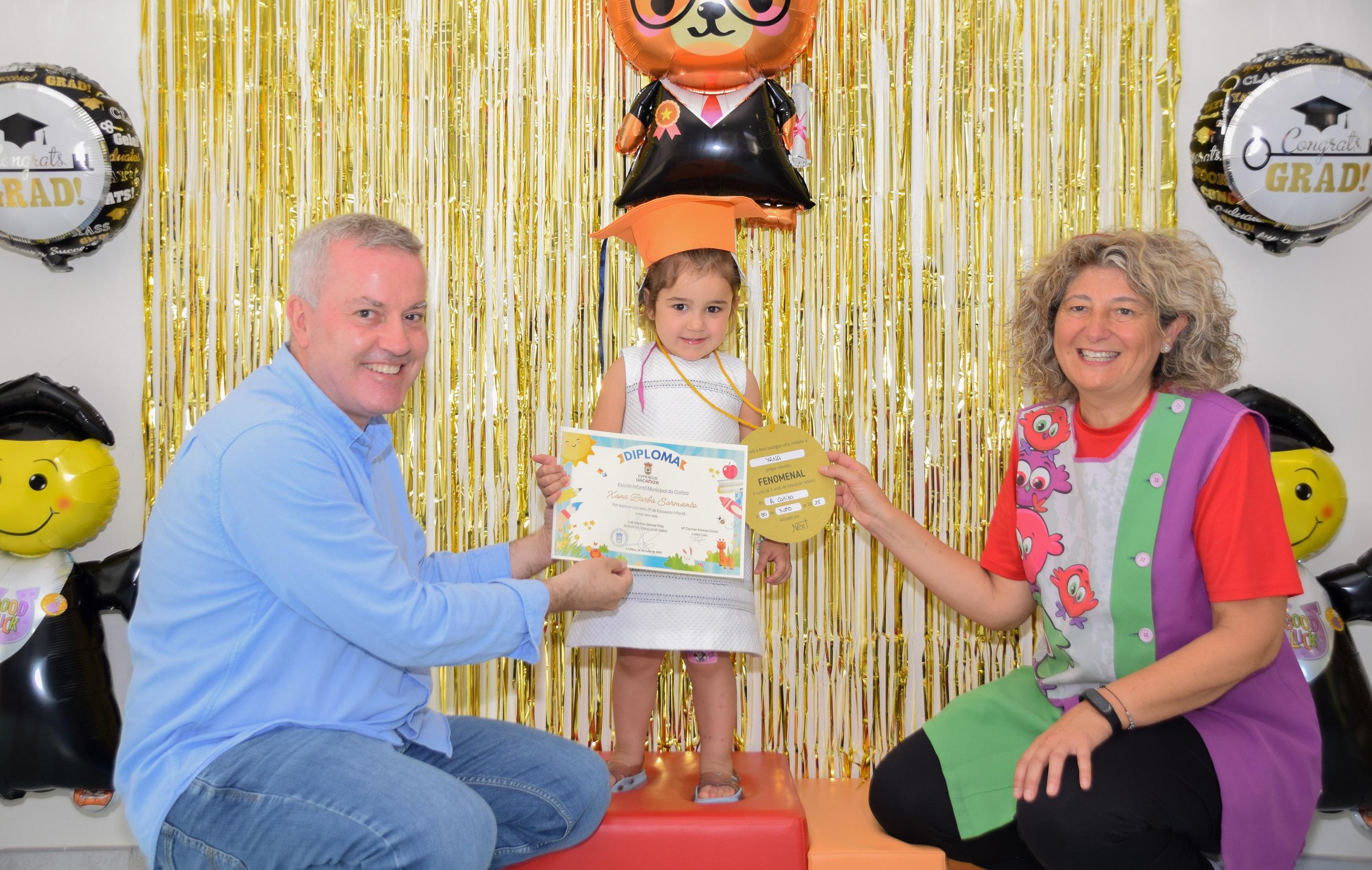  O Alcalde Luis Piña asistiu á Graduación dos alumnos de 3º curso da Escola Infantil Municipal da Cañiza  O pasado 30 de xuño celebrouse un emotivo acto de graduación na EIM da Cañiza, en homenaxe aos 17 nenos e nenas do último curso do ciclo 0 a 3 anos. Os pequenos protagonistas, con apenas tres anos, foron o centro dunha xornada chea de emoción, tenrura e orgullo para todos.  O acto contou coa presenza do Alcalde Luis Piña, quen visitou persoalmente o centro para acompañar ao alumnado e ás súas familias n