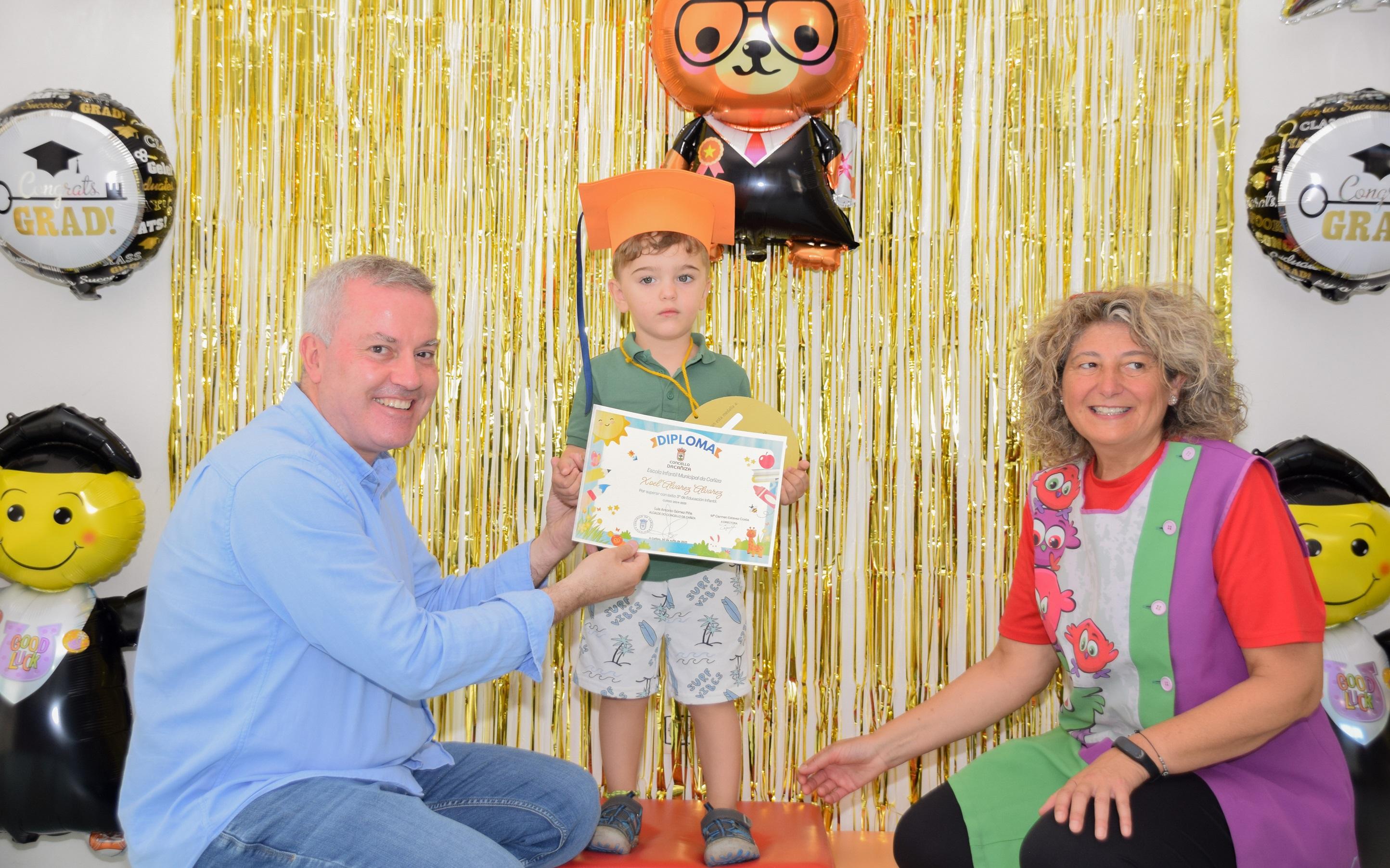  O Alcalde Luis Piña asistiu á Graduación dos alumnos de 3º curso da Escola Infantil Municipal da Cañiza  O pasado 30 de xuño celebrouse un emotivo acto de graduación na EIM da Cañiza, en homenaxe aos 17 nenos e nenas do último curso do ciclo 0 a 3 anos. Os pequenos protagonistas, con apenas tres anos, foron o centro dunha xornada chea de emoción, tenrura e orgullo para todos.  O acto contou coa presenza do Alcalde Luis Piña, quen visitou persoalmente o centro para acompañar ao alumnado e ás súas familias n