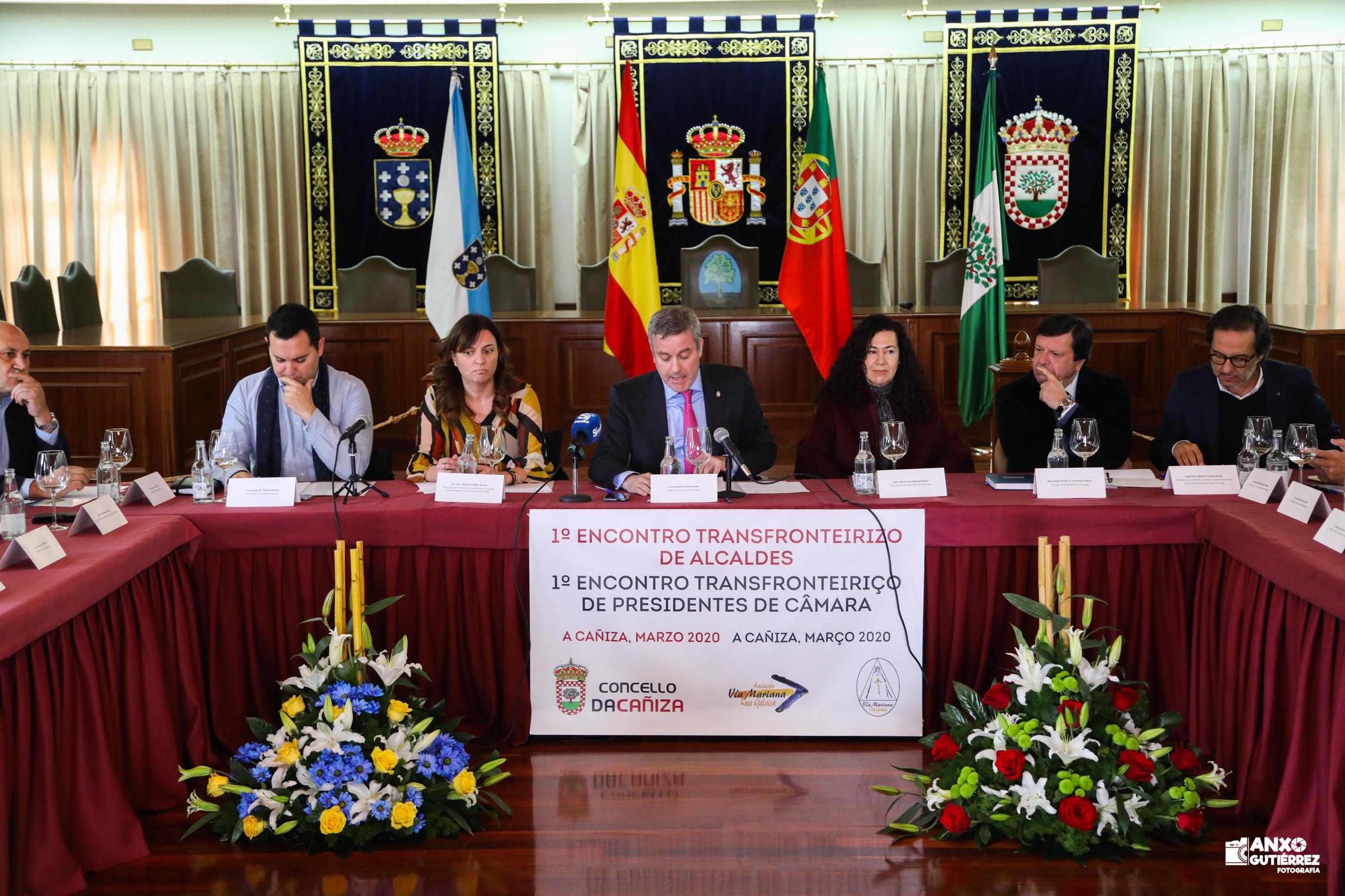 Encontro Transfronteirizo de Alcaldes e Presidentes das Camaras Portuguesas polas que discurre a Via MAriana celebrado o pasado 6 de marzo de 2020