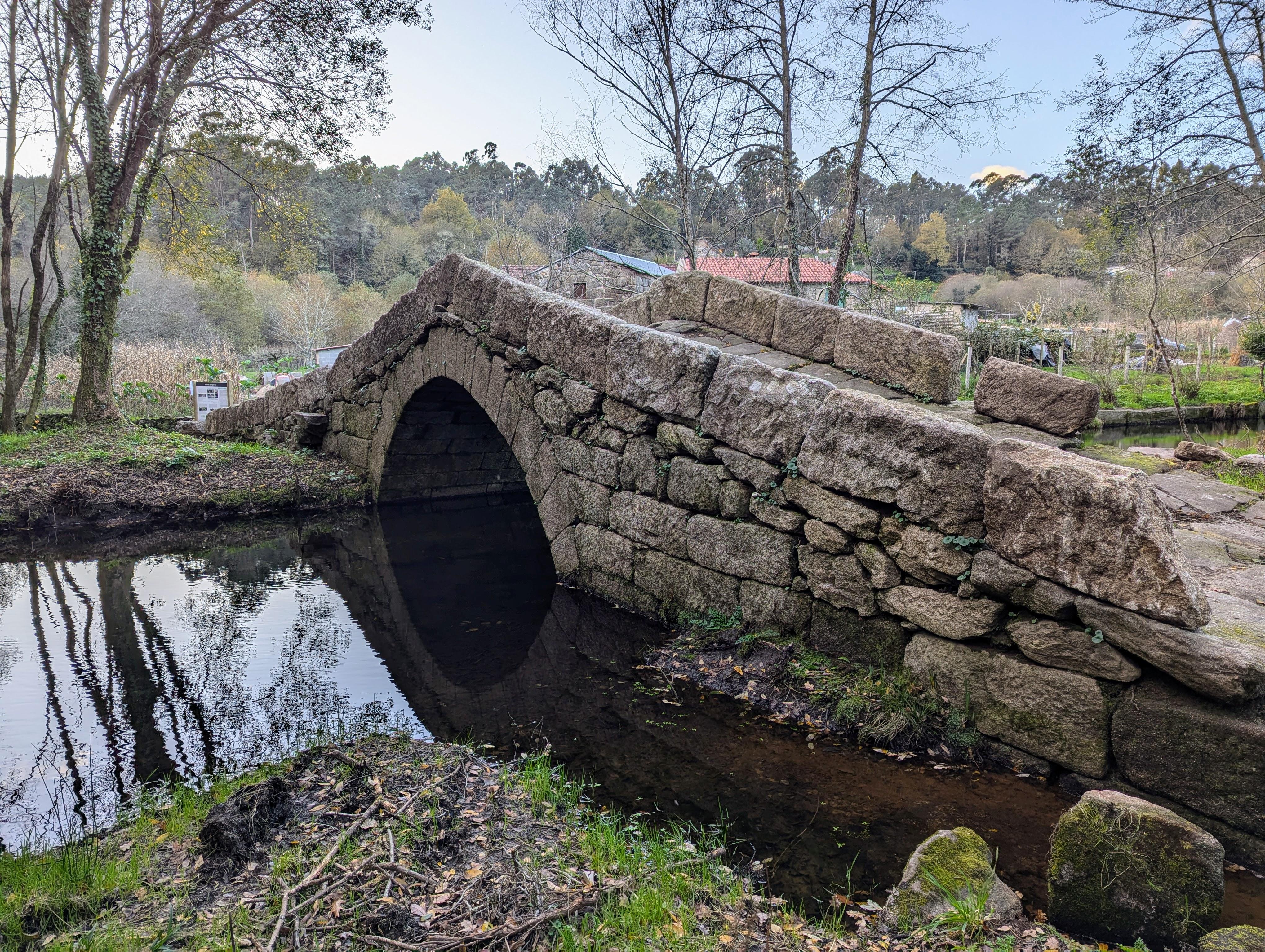 Visitamos a Ponte Medieval de Noceifas tras rematar os traballos de limpeza e recuperación da súa contorna