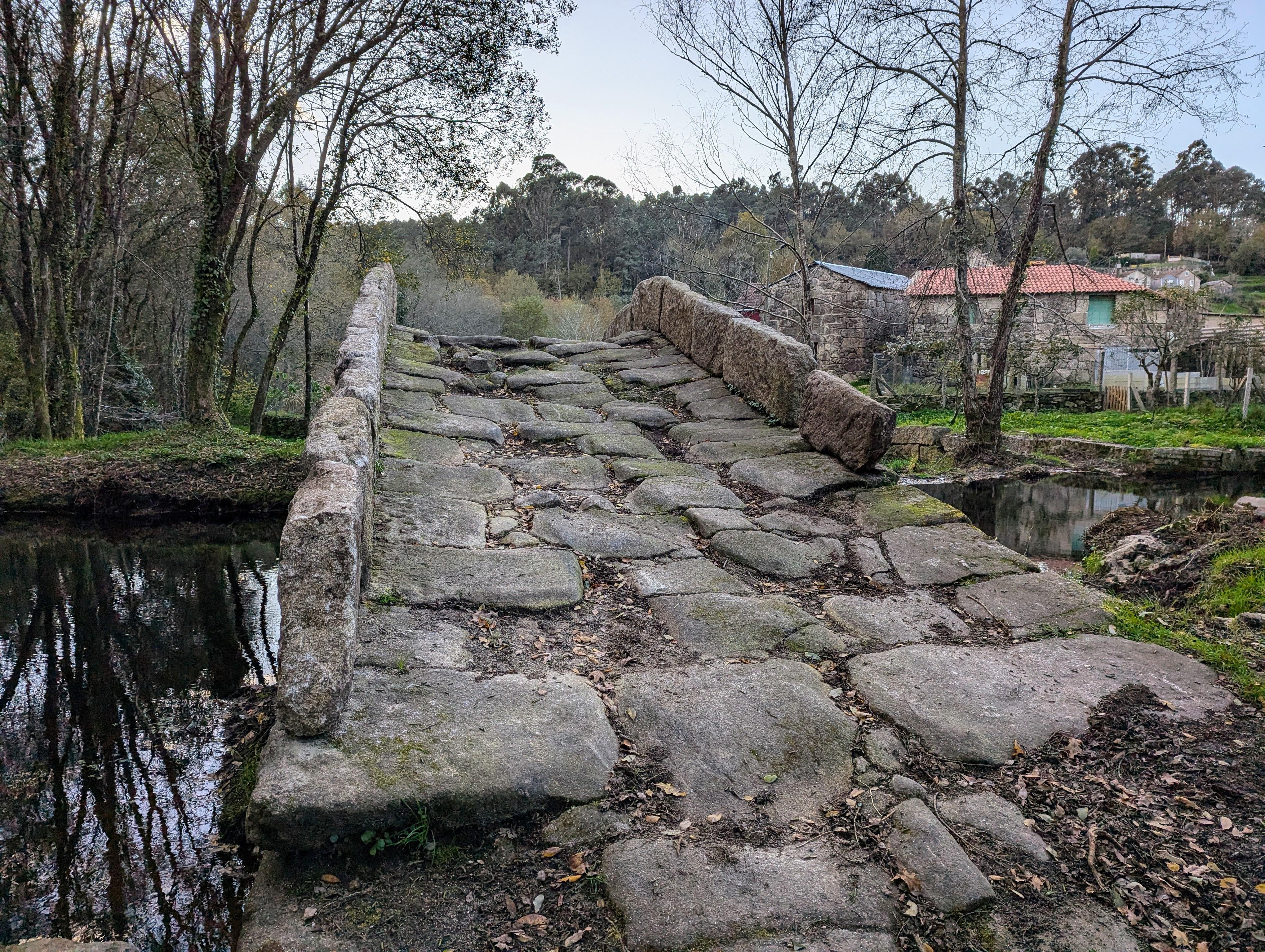 Visitamos a Ponte Medieval de Noceifas tras rematar os traballos de limpeza e recuperación da súa contorna