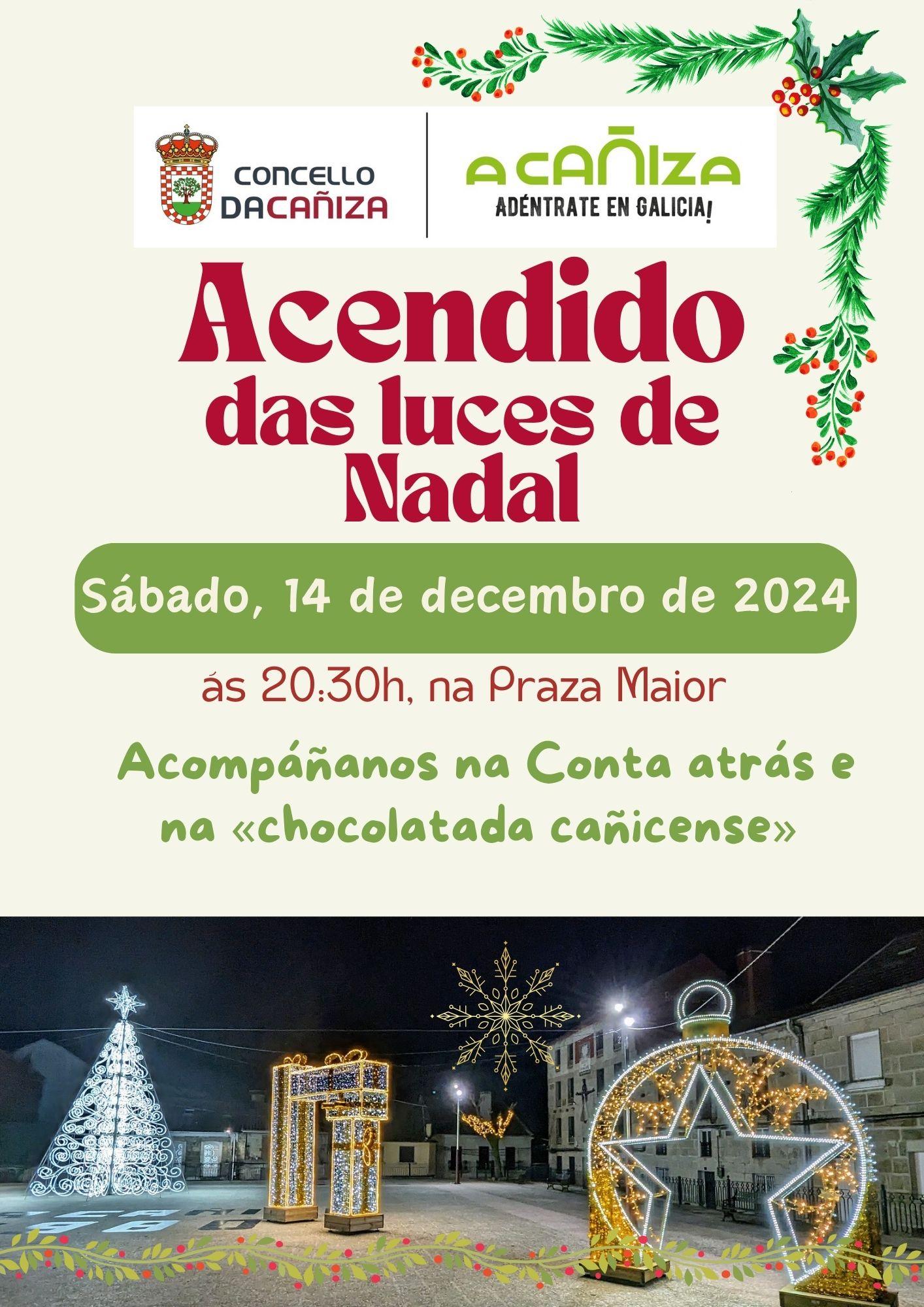 A Cañiza da a benvida ao NADAL este sábado, 14 de decembro, co acendido das luces e do árbol da PRAZA MAIOR