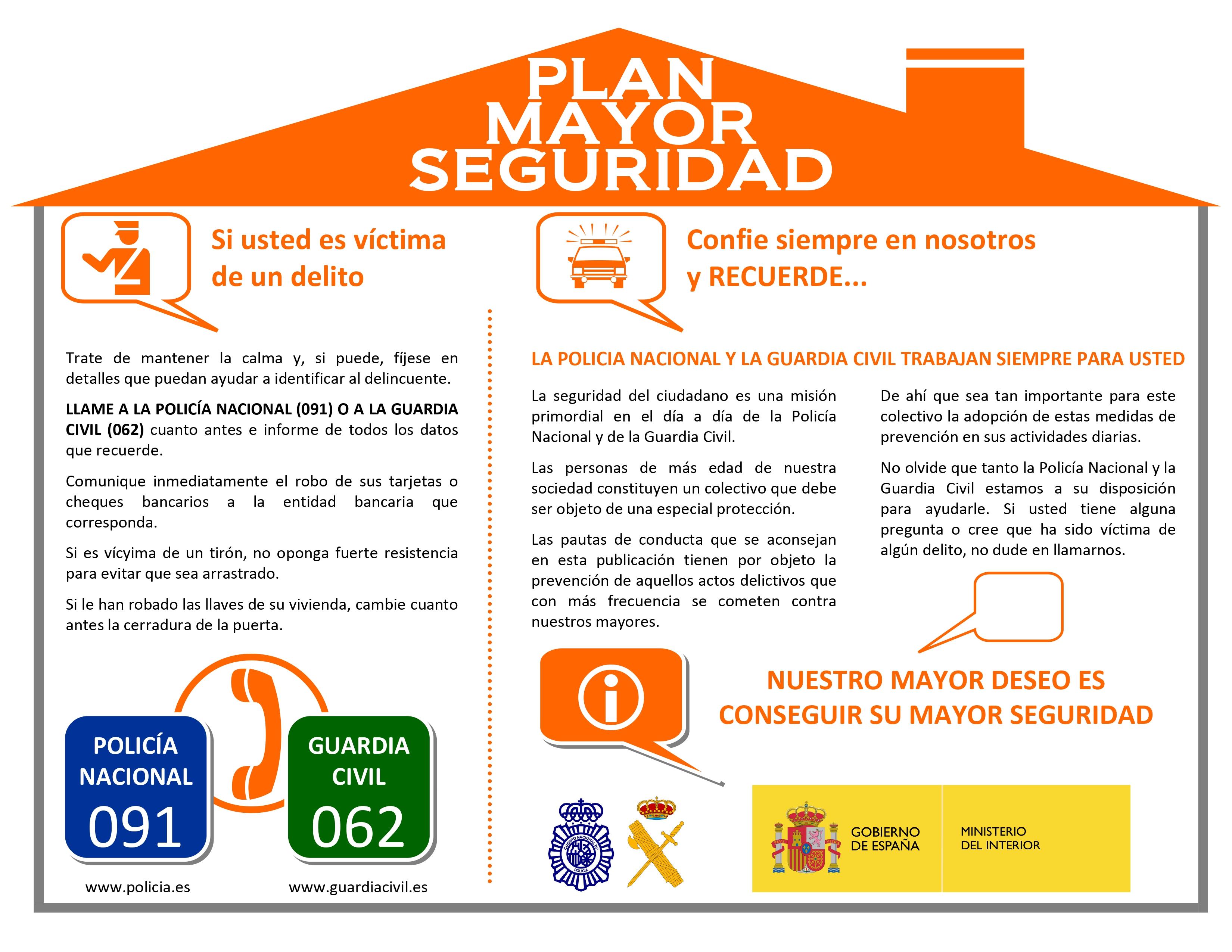Difundimos a información facilitada pola Secretaría de Estado de Seguridade sobre o “PLAN MAYOR SEGURIDADE”