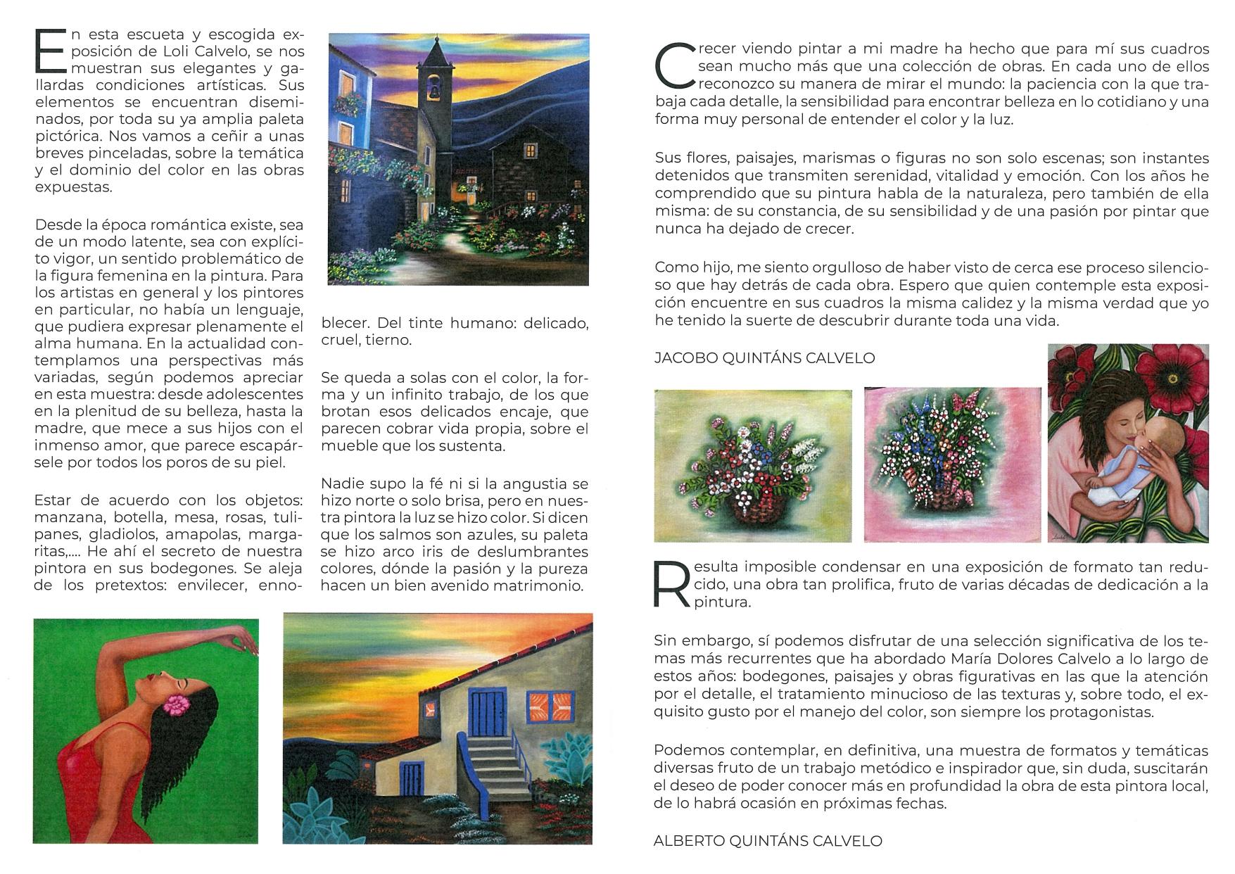 EXPOSICIÓN DE PINTURA DE LOLI CALVELO «Al óleo sobre Lienzo»