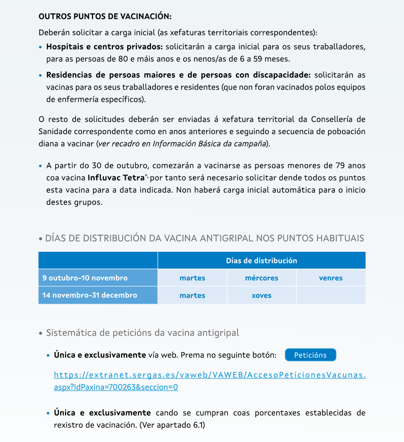 Outros puntos de vacinación