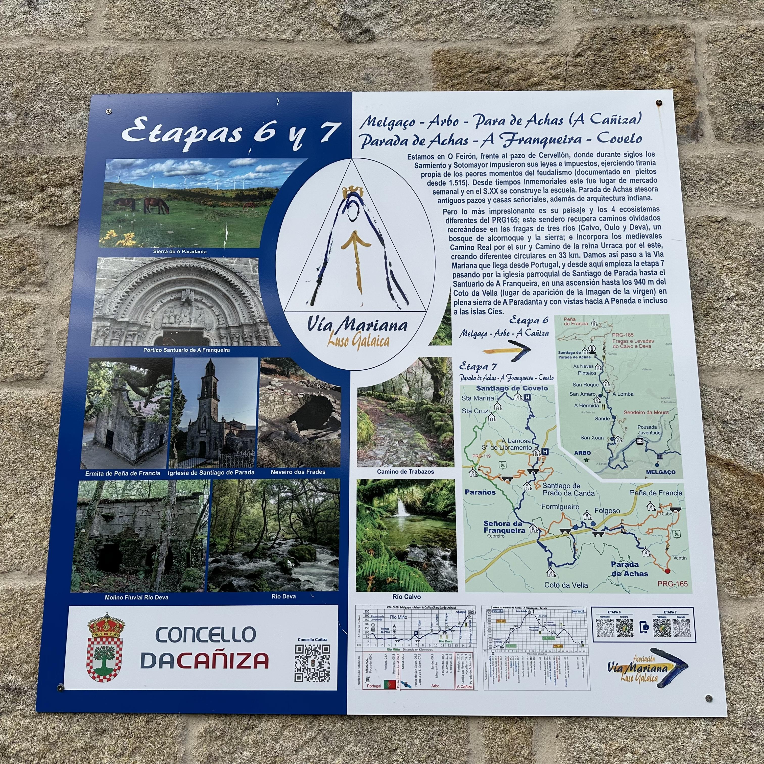 O Feirón de Parada, lugar que acolle a sede da «VÍA MARIANA», conta con nova sinaléctica para anunciar a etapa 6 e 7 desta vía de peregrinación luso–galaica que une Braga con Muxía