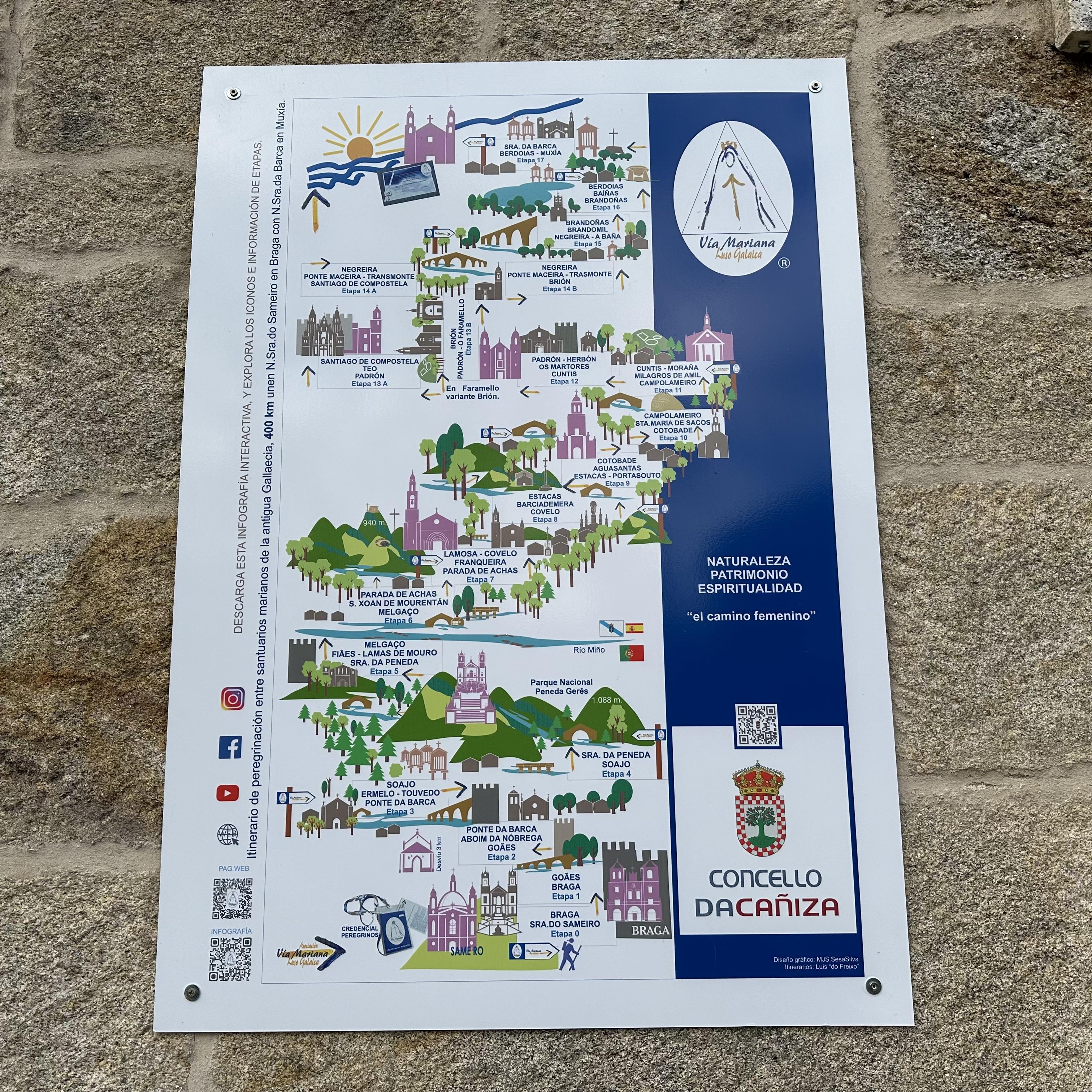 O Feirón de Parada, lugar que acolle a sede da «VÍA MARIANA», conta con nova sinaléctica para anunciar a etapa 6 e 7 desta vía de peregrinación luso–galaica que une Braga con Muxía