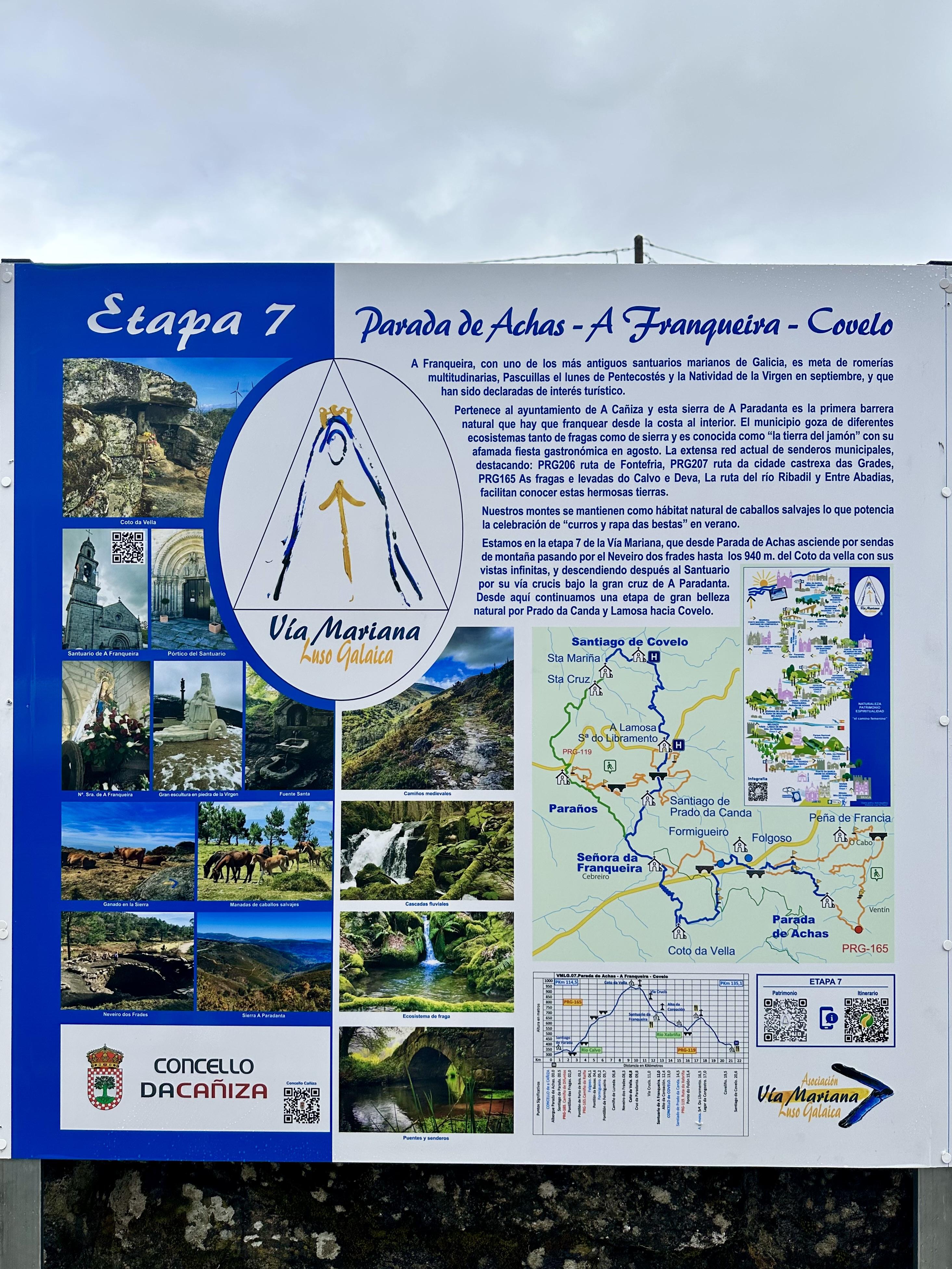 A Cañiza estrea na Franqueira nova sinaléctica da «Vía Mariana de Peregrinación Luso–Galaica que une Braga con Muxía» 