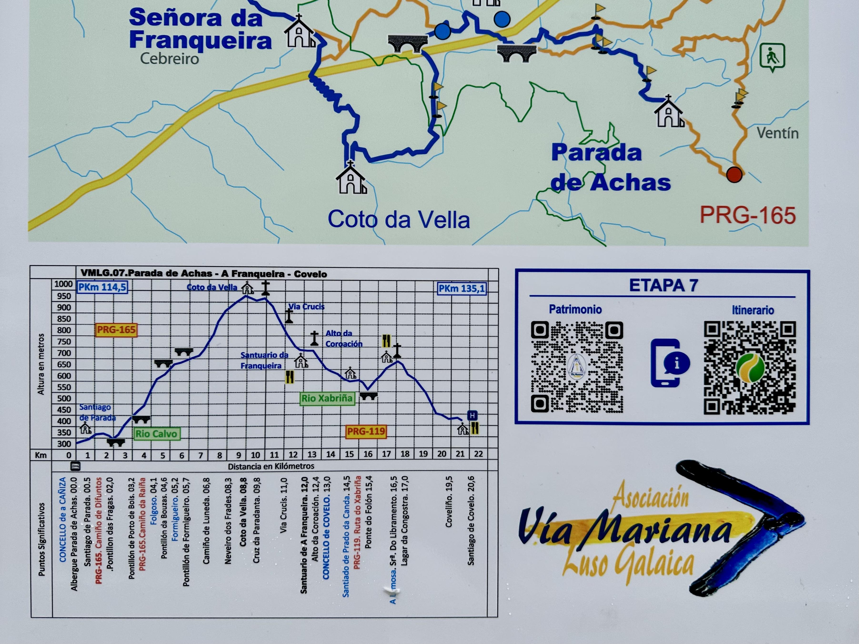 A Cañiza estrea na Franqueira nova sinaléctica da «Vía Mariana de Peregrinación Luso–Galaica que une Braga con Muxía» 