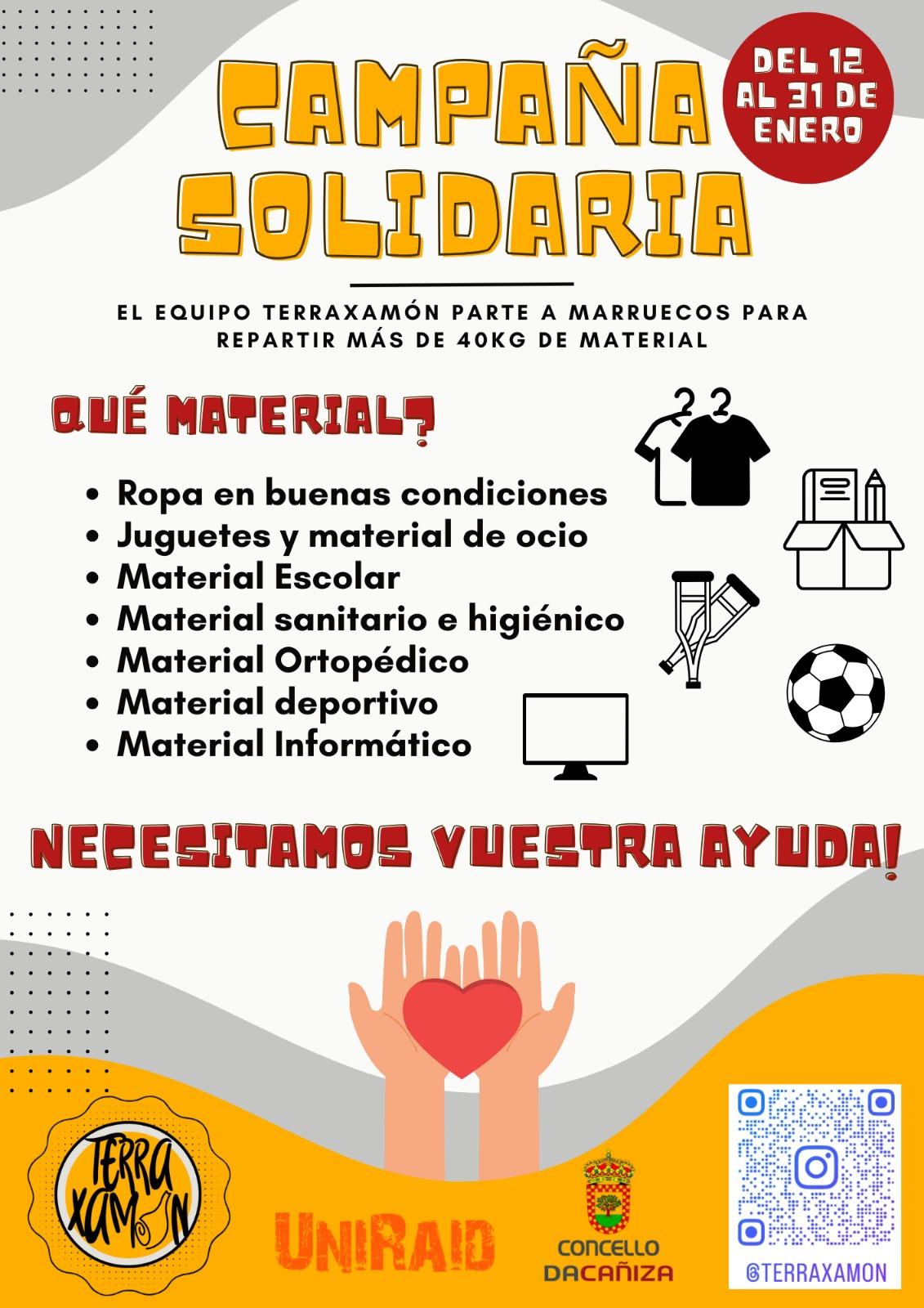 O Concello da Cañiza apoia a campaña solidaria UNIRAID 2026 promovida polo equipo Terra Xamón