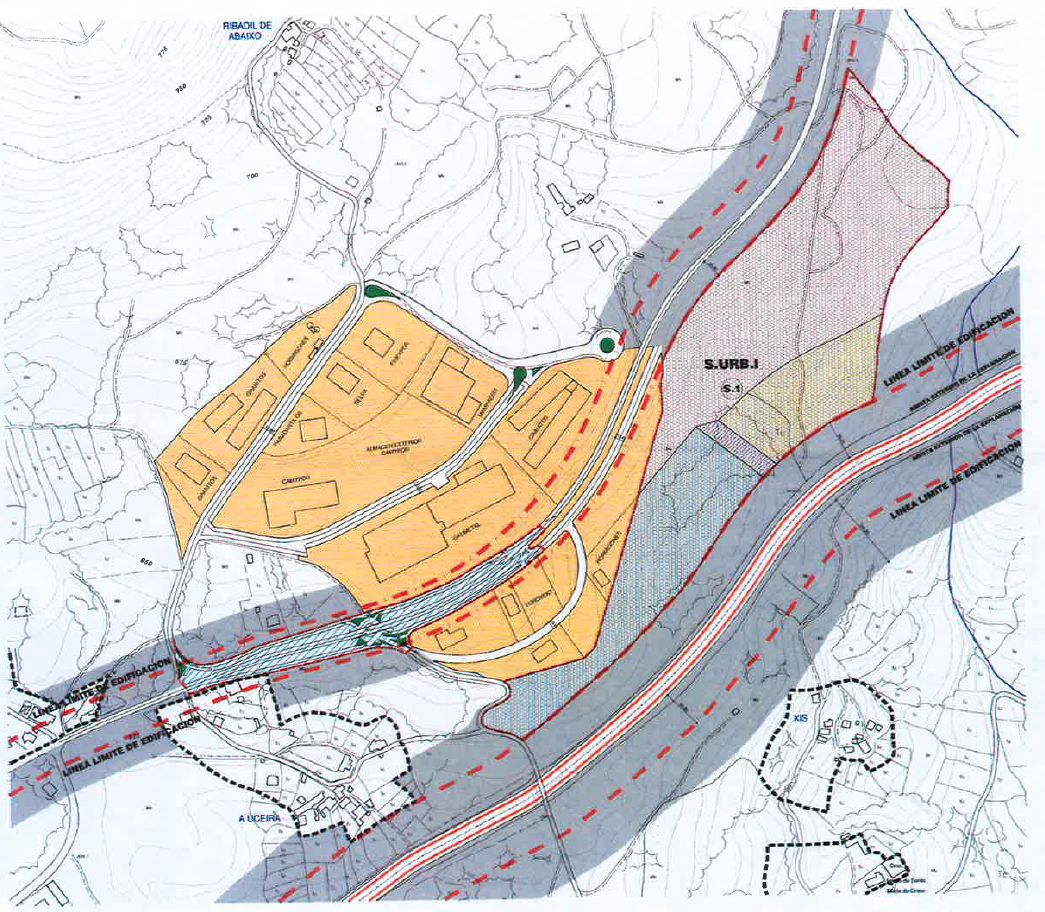 Plano do PXOM onde se ubica o actual polígono industrial da Cañiza