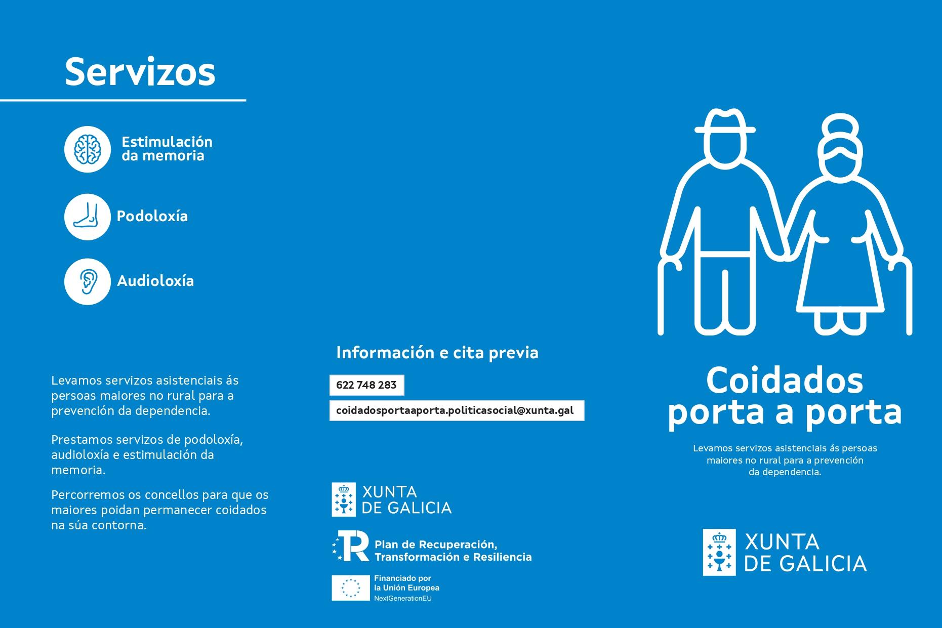 O servizo asistencial «coidados porta a porta» estará na Cañiza os vindeiros 30 de novembro e 1 e 2 de decembro
