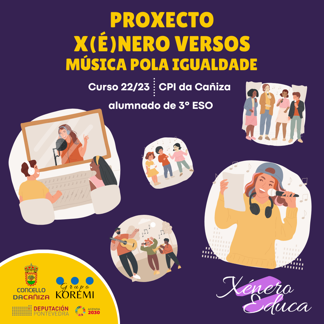 Proxecto xenero versos Música pola Igualdade. 17 de abril no centro de ESO da Cañiza
