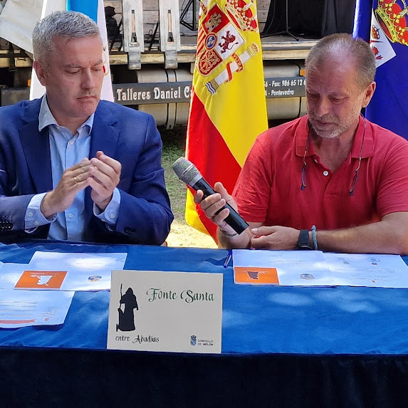 Julio 2022, Acto de firma convenio S. Benito entre los alcaldes de Melón y A Cañiza