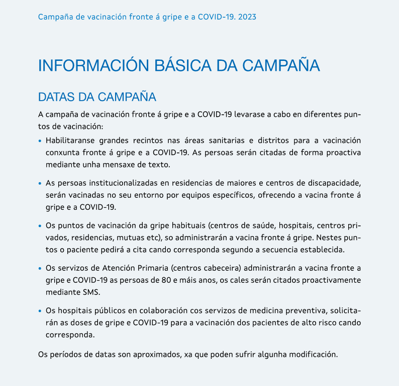 Informacion básica sobre a campaña