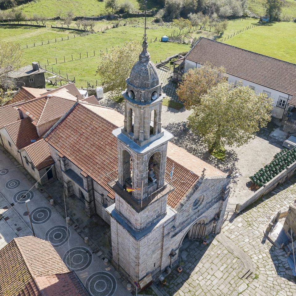 Vista aérea del Santuario de Santa María de A Franqueira