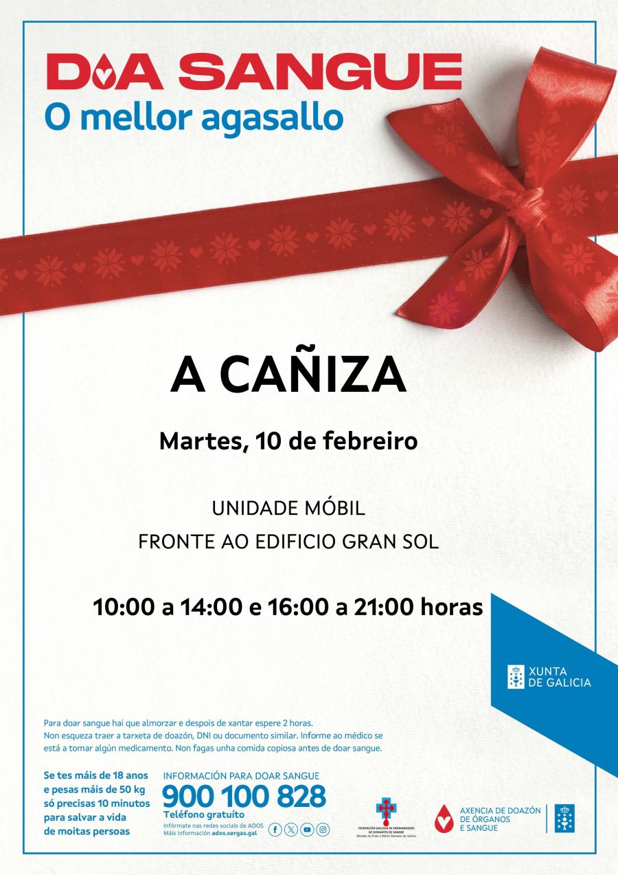 A unidade Móbil de ADOS estará na Cañiza o 10 de febreiro de 2026 en horario de 10 a 14h e de 16 a 21h