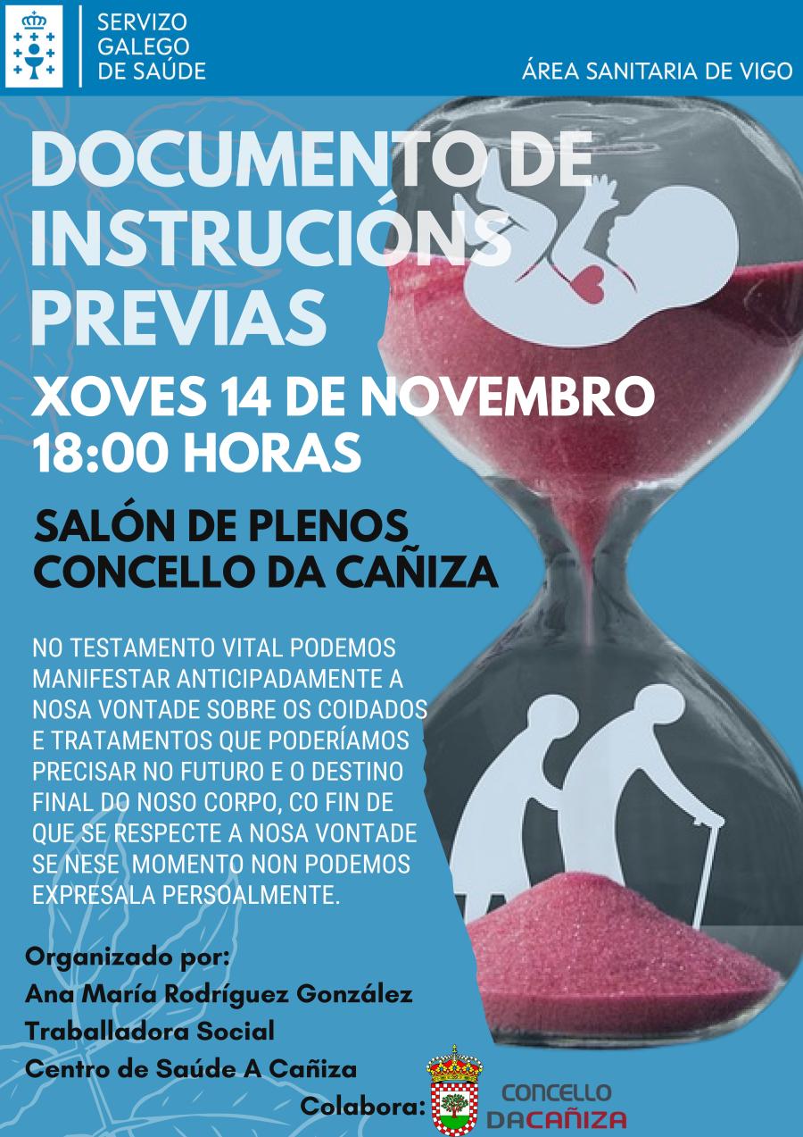 Charla sobre « documentos de instrucións previas sobre os cuidados e tratamentos que poderíamos precisar no futuro»