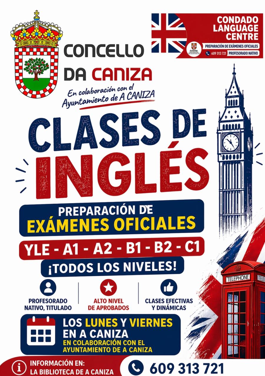 O Concello abre as inscricións para a Escola de Inglés curso 2026/2027