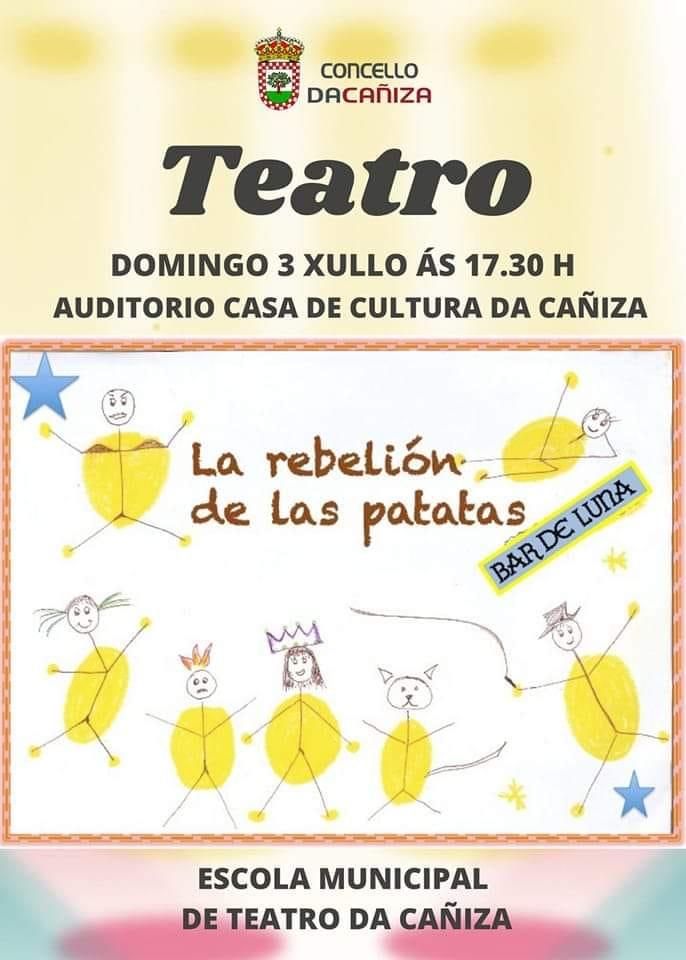 o 3 xullo os alumnos da escola de teatro representan a obra A Rebelion das Patatas